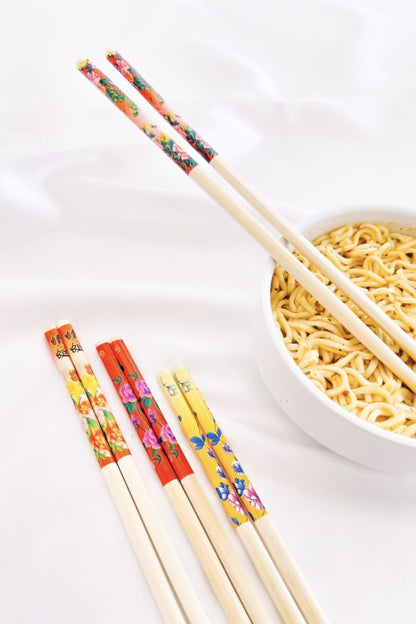 Bambu Chopstick Çubuk Yemek Çubuğu Yıkanabilir Tekrar Kullanılabilir (10 Çift- 20 Adet ) (4989)