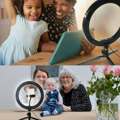 10inç 26cm Youtube Instagram Tiktok Selfie Stüdyo Video Fotoğraf Ring Light Tripod Led Halka Işık (4989)