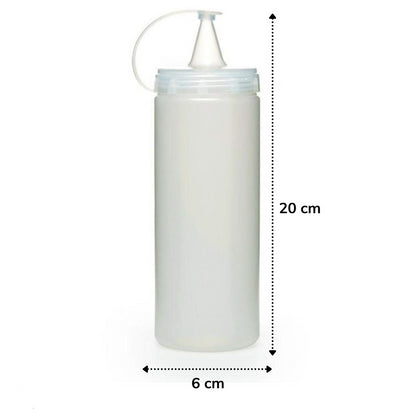 Şeffaf Kapaklı Sızdırmaz Yağlık Sosluk Şişesi Plastik Yağdanlık 400 ml. AP-9028 (4989)