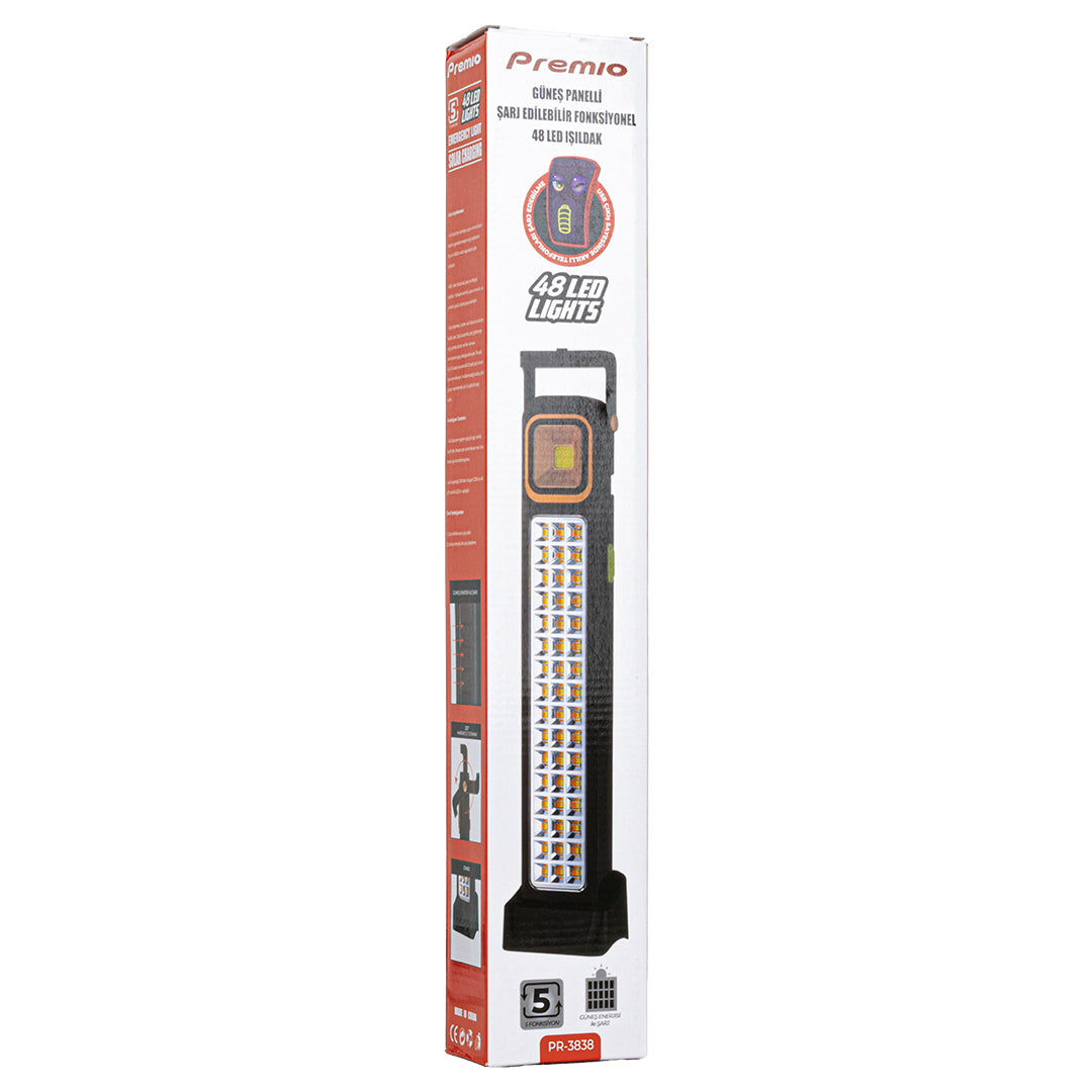 2 WATT COB LED + 48 LEDLİ SOLAR ŞARJLI IŞILDAK (4989)