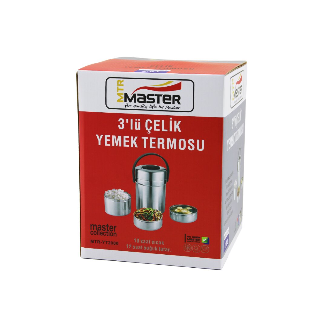 3LÜ ÇELİK YEMEK TERMOSU SEFER TASI 2LT (4989)