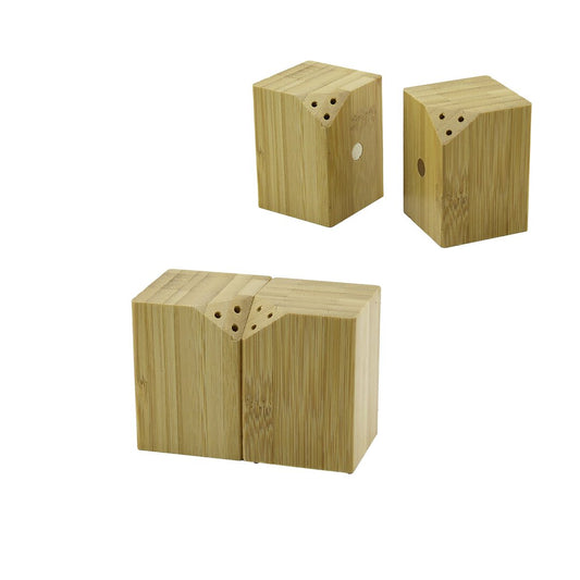 5X5CM--Y:7CM   2PCS   MIKNATISLI İKİZ   AHŞAP BAMBU  BAHARATLIK - TUZLUK (4989)