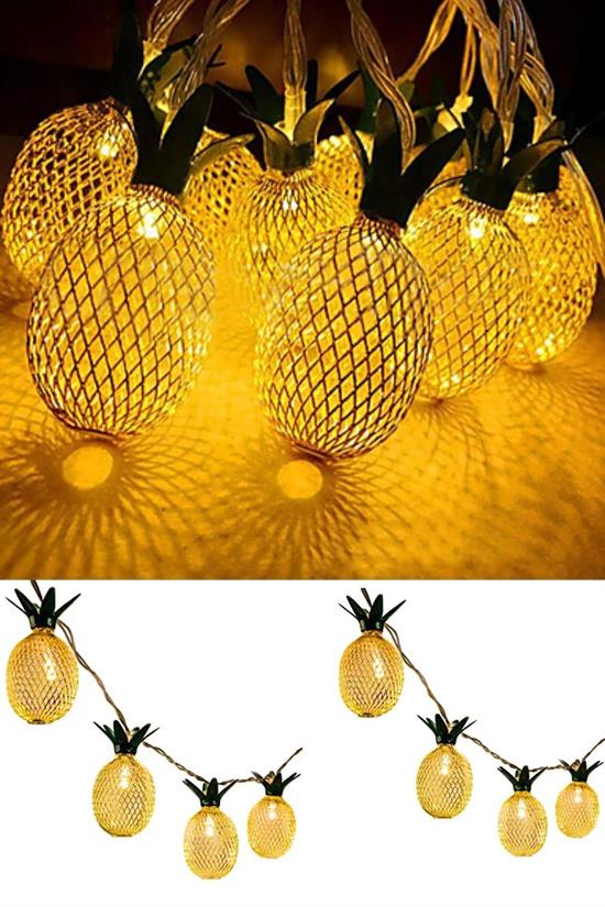 Dekoratif Pilli Pineapple Ananas Pilli Şerit Led Işık (1 Metre) (4989)