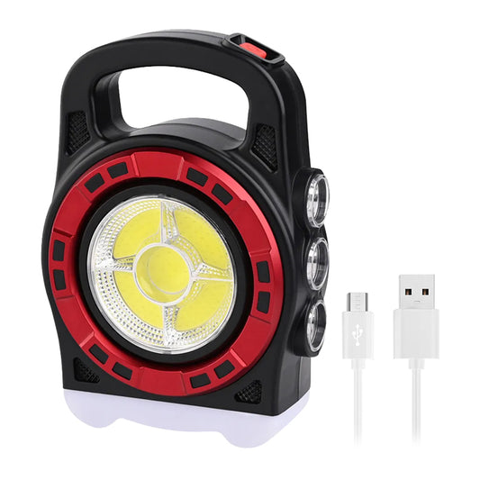 HB-6678C COB LEDLİ 20 WATT 3 KADEMELİ ŞARJ EDİLEBİLİR USB ÇIKIŞLI SOLAR LAMBA (4989)