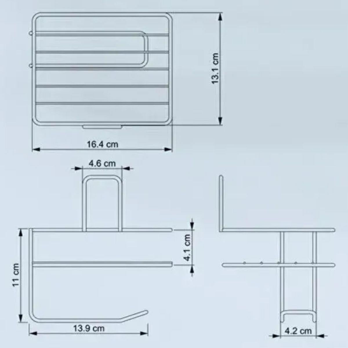 Kendiliğinden Yapışkanlı Tuvalet Kağıdı Tutacağı ve Yedek Raf - Siyah Modern Metal Tasarım (4989)