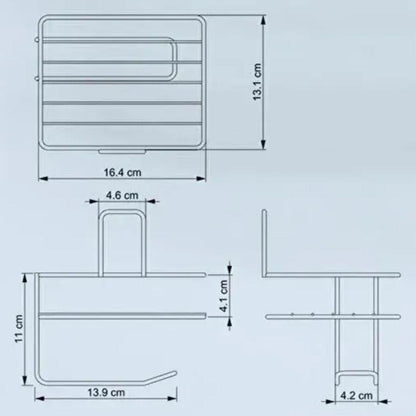 Kendiliğinden Yapışkanlı Tuvalet Kağıdı Tutacağı ve Yedek Raf - Siyah Modern Metal Tasarım (4989)