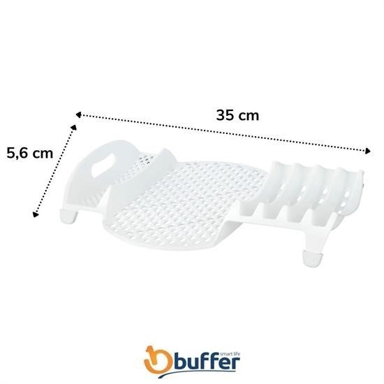 Lavabo Kenarı Fonksiyonel Tezgah Üstü Bardak Tabak Kaşık Kurutmalı Bulaşıklık Tabaklık (4989)