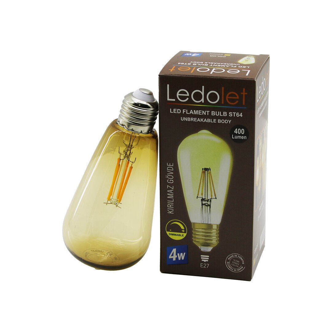 LEDOLET ST-064 4W - E27 RUSTİK AMPUL 400LUMEN (4989)