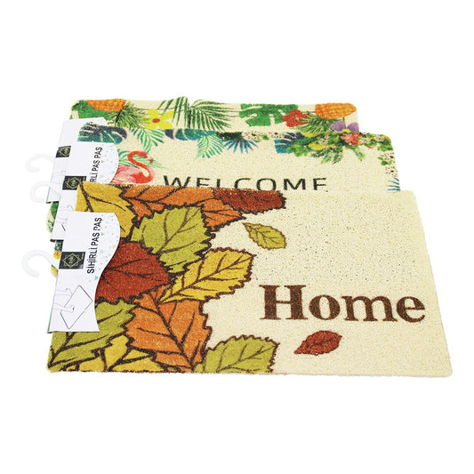 RESİMLİ - WELCOME HOME   37X57CM   KAUÇUK PLASTİK  KAPI PASPASI (4989)