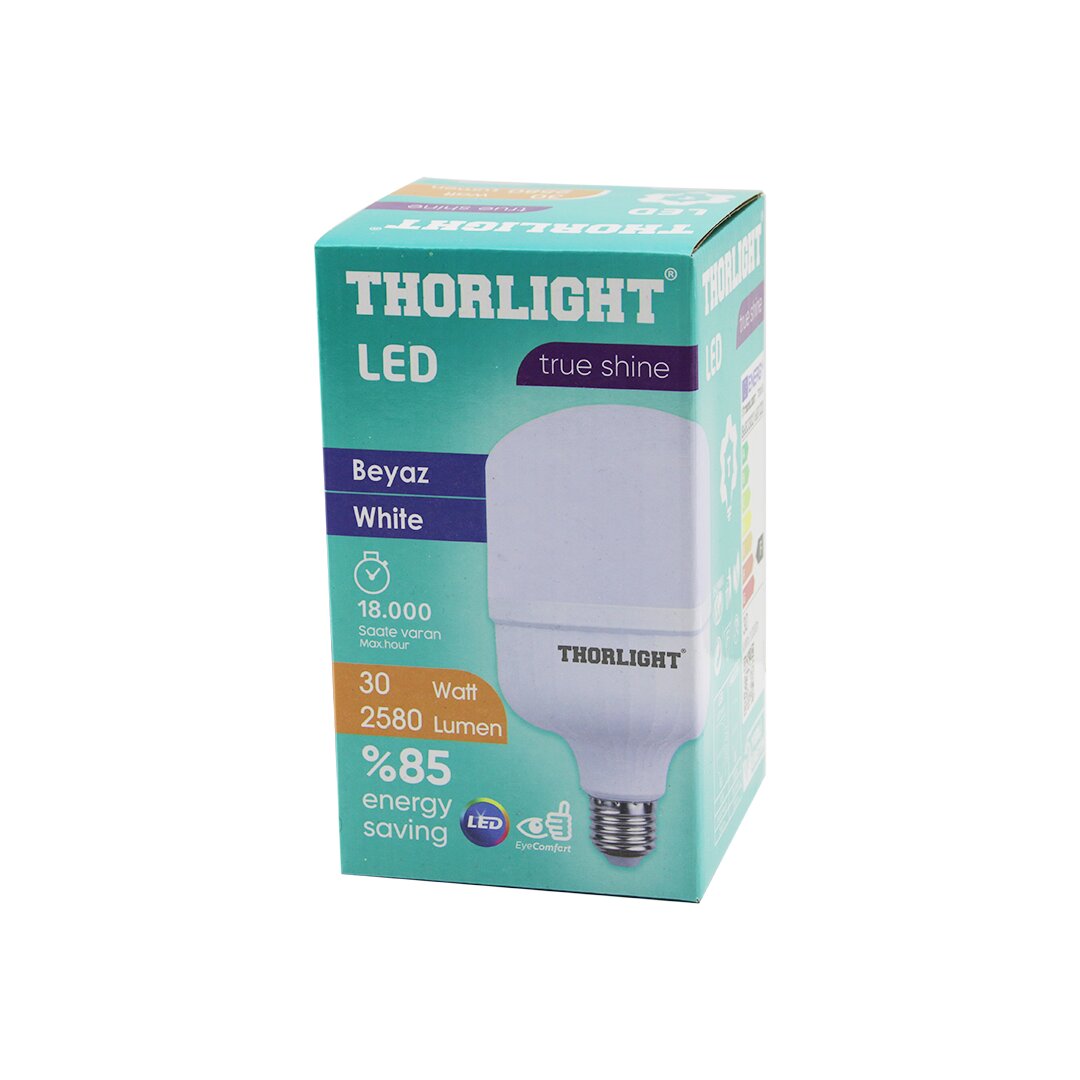 THORLIGHT T-30B  30W  E27 TORCH T-SHAPE  BEYAZ  LED AMPUL  2580 LUMEN - 6400K - 18000 SAAT - 2835 SMD LED (4989)