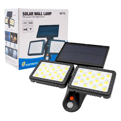 W770B SENSÖRLÜ 36 COB LEDLİ SOLAR AYDINLATMALI DUVAR LAMBASI (4989)